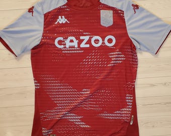 Aston Villa Football Shirt Kappa | AVFC Soccer Jersey | Cazoo Sponsor | Size L
