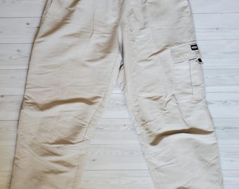 vintage reebok nylon cargo pants with drawstrings Y2K