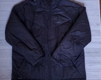 Vintage Y2K Nike Black Down Jacket Swoosh Men's Size XL