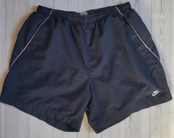 Vintage nylon blue nike shorts size tag XL fit L y2k