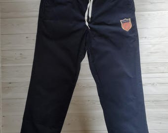 VTG Rare Polo Ralph Lauren Olympic Blue Pants American Flag KSwiss Mens 36x34