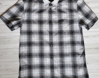 Vintage Diesel Men's Plaid Shirt Size M | Short Sleeve Black White Check Casual