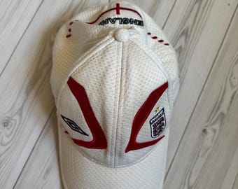 England Football Cap Umbro, Vintage England Hat, White Soccer Cap, Three Lions Baseball Cap, UK Football Fan Gift