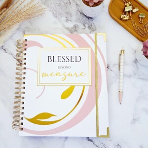 Christian Journal: Pink & Gold Hardcover, Bible Verse Notebook