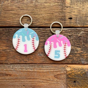 Personalisierte Baseball Tropf Schlüsselbund, Baseball Swag, Eis Schaufel Beutelanhänger, benutzerdefinierte Schlüsselbund