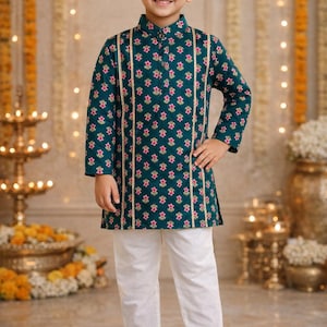 Boys Cotton Kurta Pajama Set, Eid Diwali Outfit