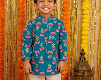Boys Cotton Kurta Pajama Set, Indian Festive Wear, Diwali Dress, Traditional outfit