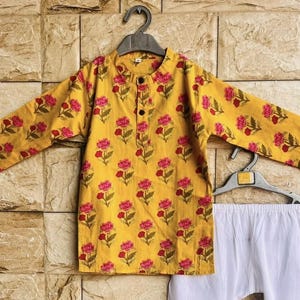 Boys Indian Kurta Set Kids Ethnic Dress Traditional Festival Wear Cotton Kurta Pajama Indian Outfit