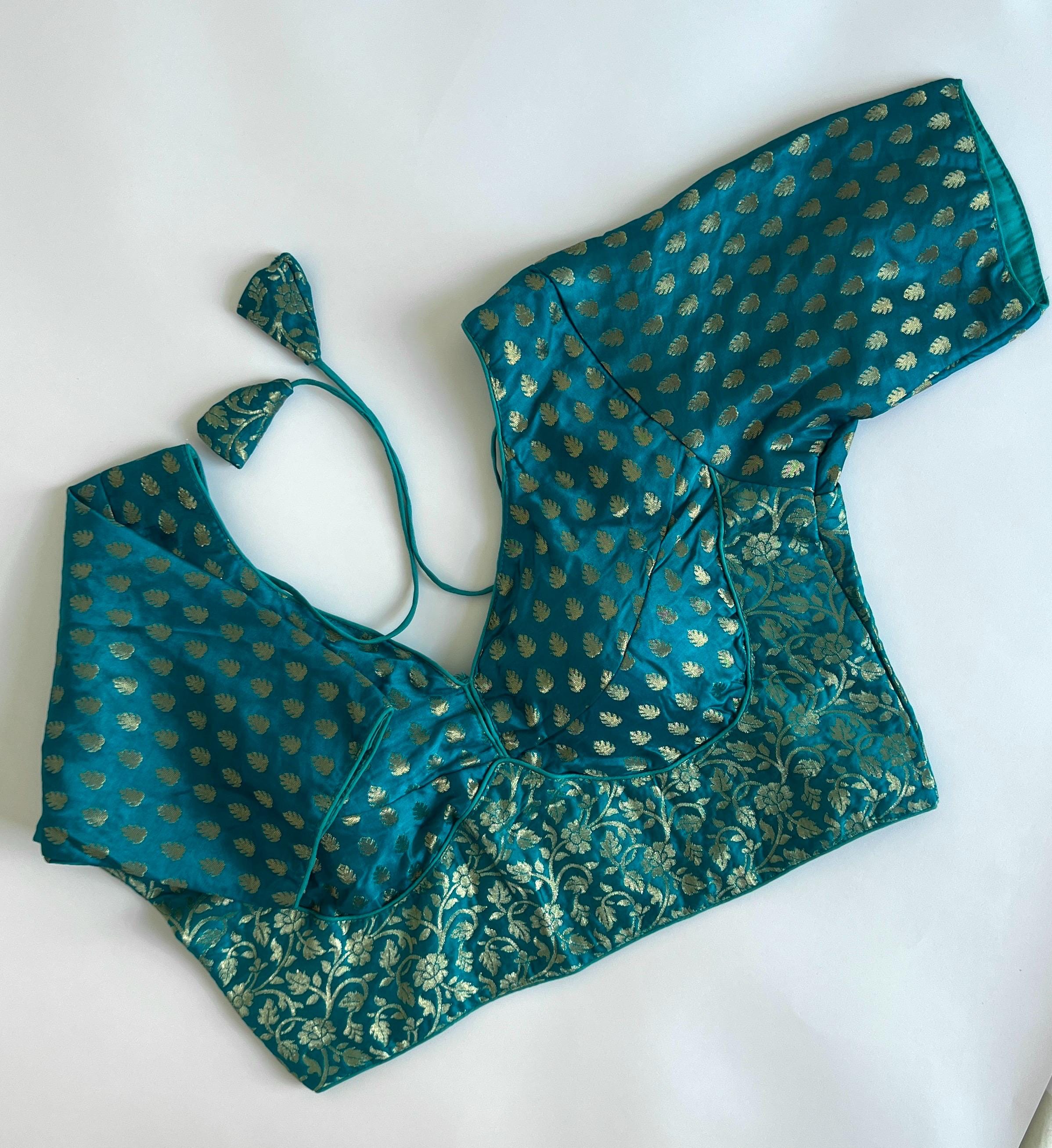 Blue Jacquard Blouse - Etsy