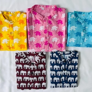 Elephant Print boys kurta pajama Indian Pakistani ethnic wear Toddlers Kurta pant set for Eid Diwali housewarming Wedding