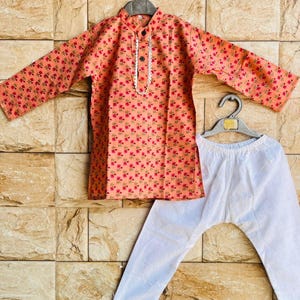 Kids Kurta pajama Indian dress for wedding & Festivities, Baby boy kurta pajama Cotton ethnic outfit for Children Twining set Sibling set