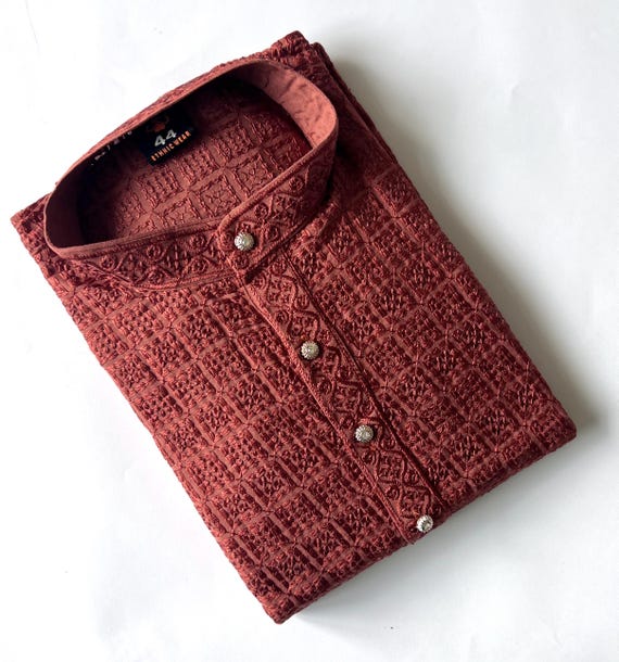 Men's Kurta Ethnic Indian Wedding Festival Wear, Chikankari Kurta Eid Diwali