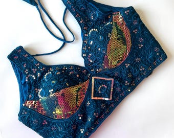 Readymade Saree Blouse, Sequence Work, Party Wear, Fits 36-38