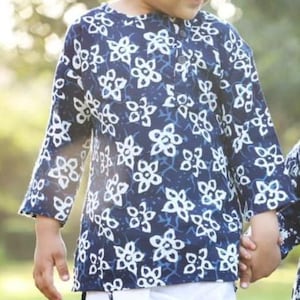 Baby Dhoti Kurta for Toddlers Indigo Print Boys Indian Wear Kids Ethnic Outfit Boys dhoti Kurta