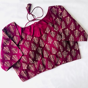 Blouse for saree Cotton Halter Neck Blouse Indian Top Boho Blouse for women Ready to wear blouse for Lehenga, Ajrakh Pure cotton blouse