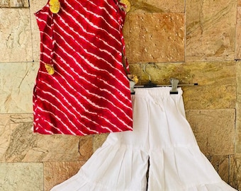 Cotton Girl Sharara Set - Indian Kids Ethnic Wear Eid outfit Pakistani suit