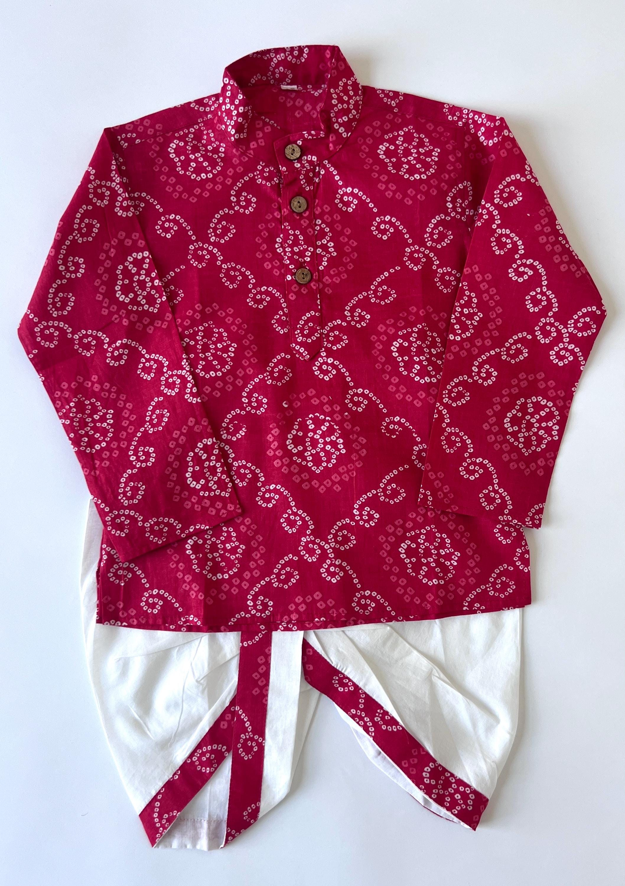Boys Cotton Dhoti Kurta Set: Indian Wedding & Festive Wear