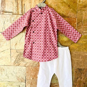 Newborn Kurta Pajama Ethnic Wear for Eid & Diwali, Wedding Indian Pakistani Outfit, Baby Cotton Kurta for Boys