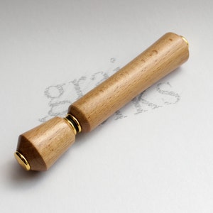 European Beech Wood Perfume/Aromatherapy Pen with 24kt Gold Accents Gift Ready image 5