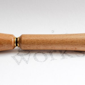 European Beech Wood Perfume/Aromatherapy Pen with 24kt Gold Accents Gift Ready image 3