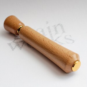 European Beech Wood Perfume/Aromatherapy Pen with 24kt Gold Accents Gift Ready image 4