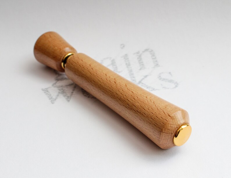 European Beech Wood Perfume/Aromatherapy Pen with 24kt Gold Accents Gift Ready image 4