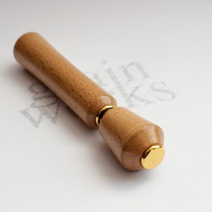 European Beech Wood Perfume/Aromatherapy Pen with 24kt Gold Accents Gift Ready image 1