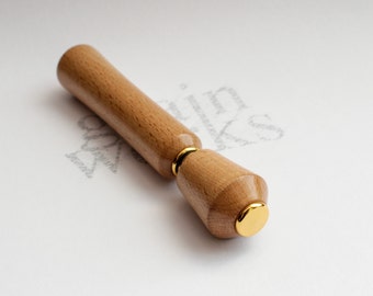 European Beech Wood Perfume/Aromatherapy Pen with 24kt Gold Accents (Gift Ready)