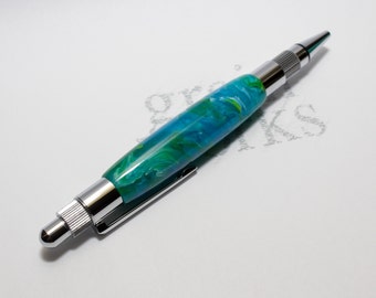 Handcrafted Ballpoint Pen - Stratus Style - Ocean Mist Acrylic with Chrome Accents (Gift Ready)