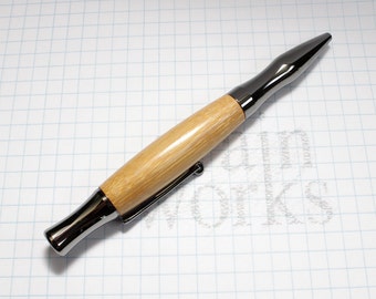 Ballpoint Pen - Virage Style - Bamboo with Black Titanium Accents (Gift Ready)