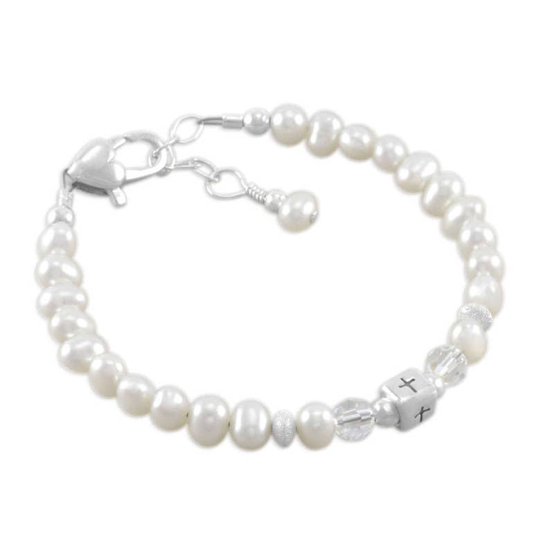pearl christening bracelet