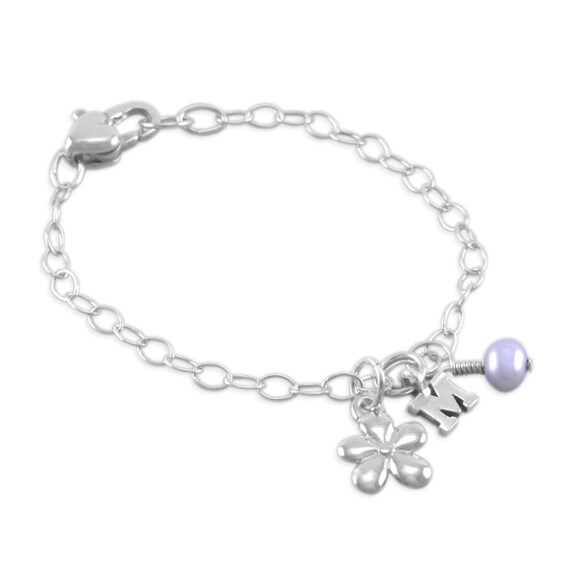 Flower Girl Bracelet Charm Bracelets Sterling Silver Etsy