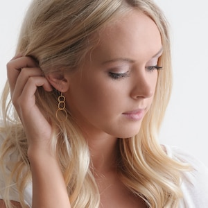 Gold Earrings • Long Dangle • 14K Earring • Gift for Mom • Bridesmaids Gifts • Wedding Party Jewelry • Mothers Day Gift Guide • Sister LINDA