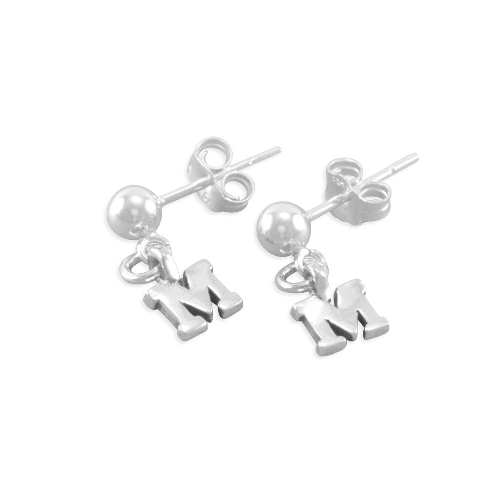 Silvora Dainty Initial Letter A Hoop Earrings, Sterling Silver