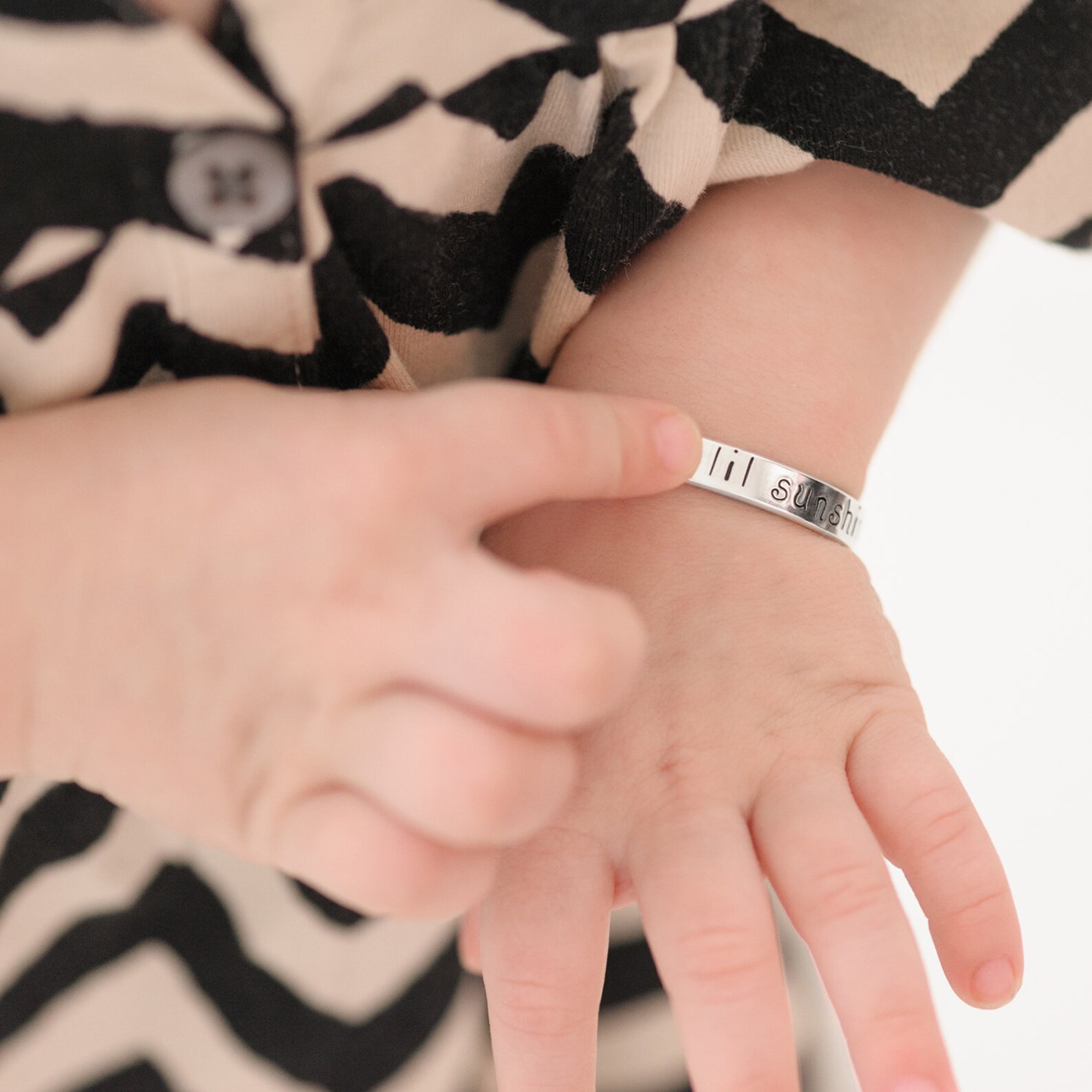 Baby Cuff Bracelet Personalized Sterling Silver Bangle Etsy