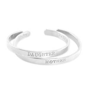 Mother Daughter Cuff Bracelets, Silver Mommy and Baby Bracelet, Stamped, Sterling Silver Jewelry Personalized, mothers day, baby shower gift