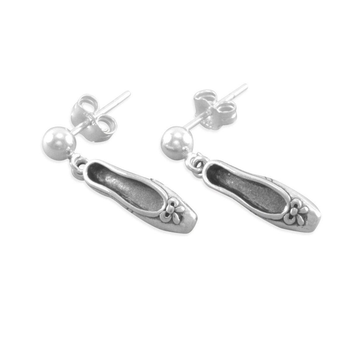 Ballet Shoe Earrings Sterling Silver Pointe Shoes Gift Etsy