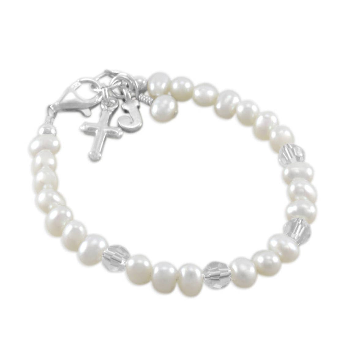 White Pearl Baby Bracelet Baptism Bracelet childs jewelry Etsy