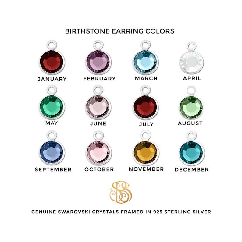 Small Dangle Earrings Little Girls Birthstone Sterling Etsy Australia