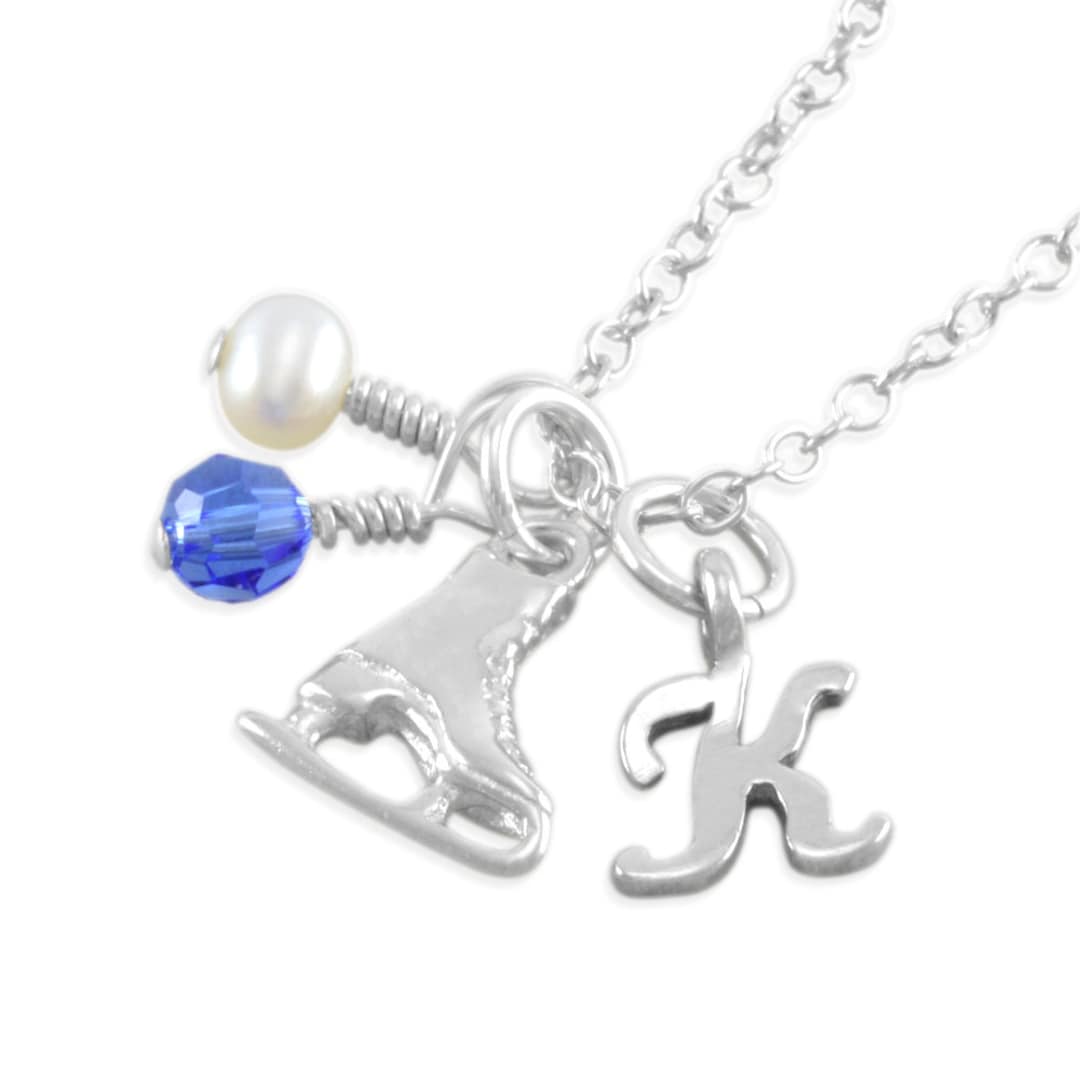 Ice Skate Necklace Sterling Silver Figure Skating Necklaces Etsy