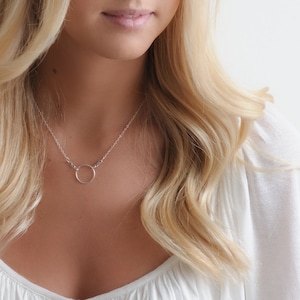 Eternity Circle, Karma Necklace, Sterling Silver, infinity, bridesmaid best friend Jewelry sorority sister, gifts for her, womens gifts