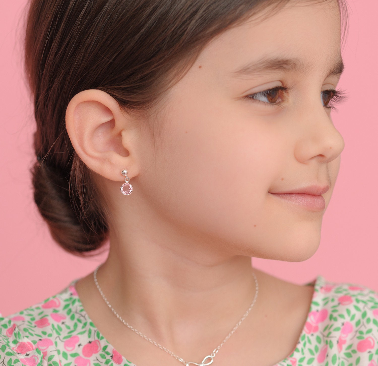 Birthstone Earrings • Little Girls Dangle • Sterling Silver Birthstone Earrings • Little Girls Dangle • Sterling Silver