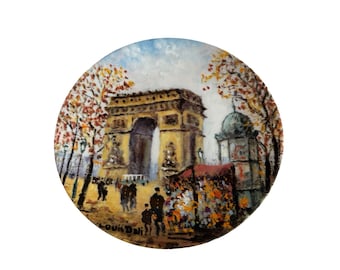 Limoges France Arc de Triomphe Collector Plate Louis Dali Limited Edition Paris Scene 8”
