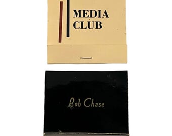 Cajas de cerillas del Vintage Media Club Bob Chase Lote de cajas de cerillas personalizadas Publicidad Efímera Retro
