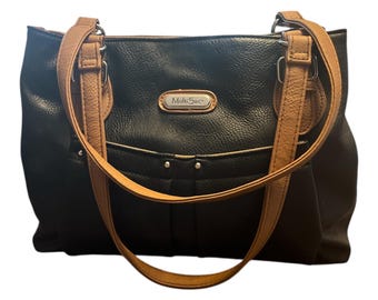 MultiSac zwart-bruine schoudertas – kunstleer – ongebruikt – jaren 2000 – 9,5 x 15 in – 9,5 inch