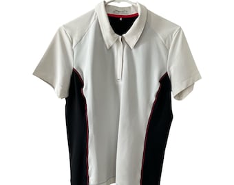 Polo Nike Golf Fit Dry de manga corta para mujer, talla M, blanco y negro