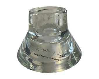 K Hagberg M Hagberg Portavelas cónico de cristal diseño escandinavo cristal transparente 3x2