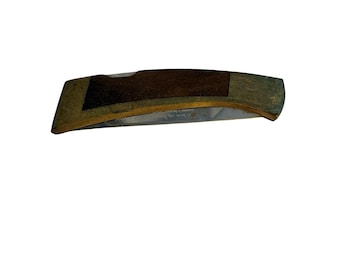 Vintage Gerber Folding Pocket Knife Portland Oregon Wood Inlay Lockback USA
