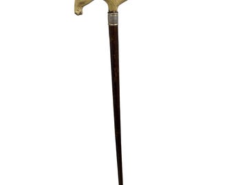 Bastón de madera con mango de cabeza de burro estilo vintage, 91 cm (36 pulgadas)