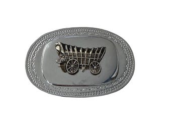 Fibbia per cintura da carro coperto vintage, stile western, per pionieri, realizzata a Hong Kong